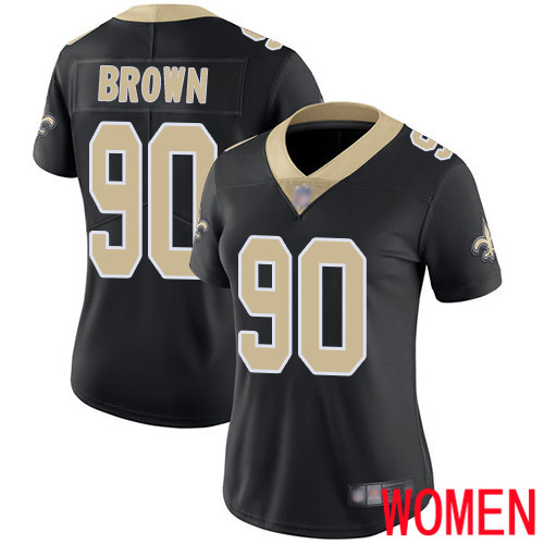 New Orleans Saints Limited Black Women Malcom Brown Home Jersey NFL Football #90 Vapor Untouchable Jersey